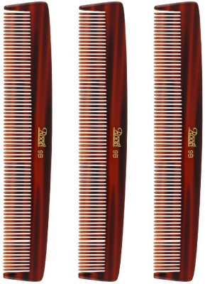 ROOTS Brown Fine Teeth Comb Best for Short Straight Hair - Pack of 3