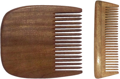 

Ginni Marketing Combo of 2 Ginni Beard and 4inches Neem wood baby combs.