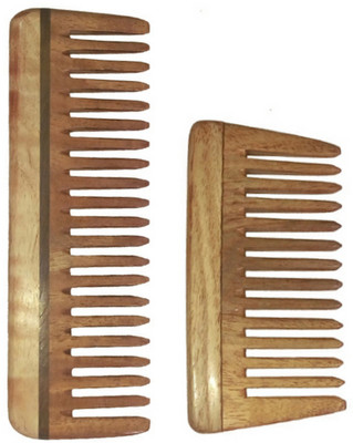 

Ginni Marketing Combo of 2 Neem Wood Combs (Medium
