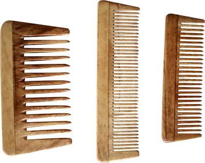 

Ginni Marketing Neem Wood Baby/Pocket Comb (Lengths 10.2cm & 12.9cm) + 1 Regular Comb (Length 19.4 cm)