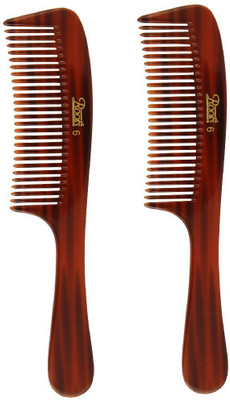 

Roots Brown Wide Teeth Handle Comb for Fine/ Wavy/ Curly Hair - Pack of 2