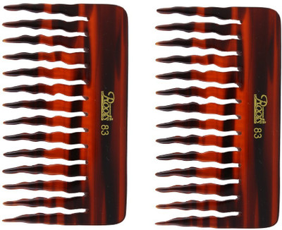 

Roots Brown Wide Teeth Comb for Wavy/ Curly Thick Short Hair - Pack of 2