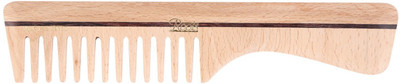 

ROOTS Wooden Wide Teeth Comb with Handle for Wavy/ Curly Hair