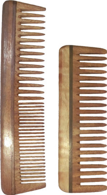 

Ginni Marketing Combo of 2 Neem Wood Combs (regular detangler-7.5" and medium detangler-6")