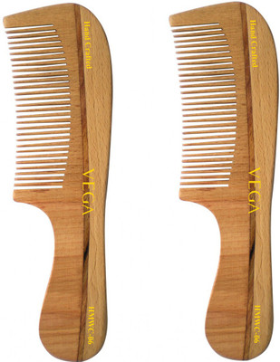 VEGA Boutique Wooden Handle Comb HMWC 06 Pack of 2