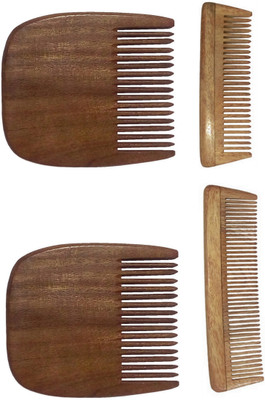 

Ginni Marketing Combo of 2 Ginni Beard, 4 Inches and 5 Inches Neem wood baby combs.
