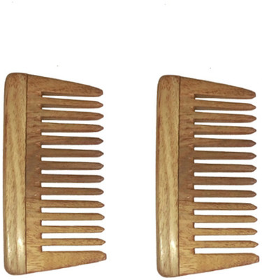 

Ginni Marketing Combo of 2 Neem Wood Combs (baby/small detangler-4" )