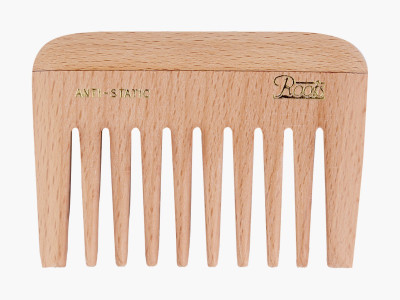 

ROOTS Wooden Wide Teeth Travel Comb for Wavy/ Curly Hair