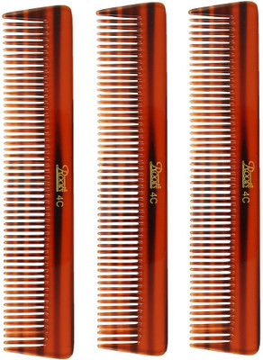 ROOTS Brown Wide Teeth Comb for Fine Long Straight Hair - Pack of 3