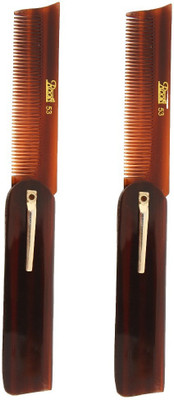

Roots Brown Folding Pocket Comb with Clip - Pack of 2