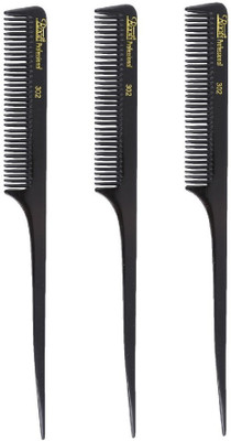 

Roots Professional Styling and Sectioning Combs - Black - Pack of 3
