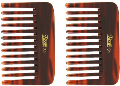 

Roots Brown Wide Teeth Comb for Wavy/ Curly Thick Short Hair - Pack of 2