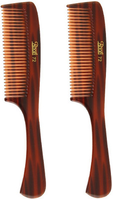 

Roots Brown Wide Teeth Comb with Handle for Wavy/ Curly Hair - Pack of 2