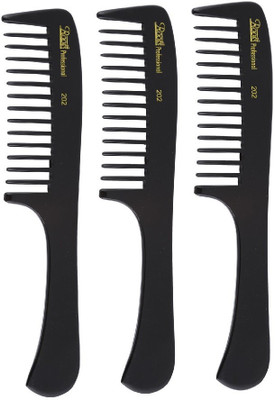 Roots Professional Detangling Combs - Black - Pack of 3