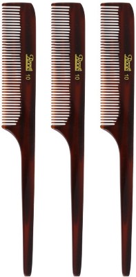 ROOTS Brown Fine Teeth Styling Tail Comb - Pack of 3