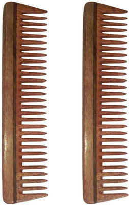 

Ginni Marketing Combo of 2 Neem Wood Combs (Detangler of regular size-7.5" )
