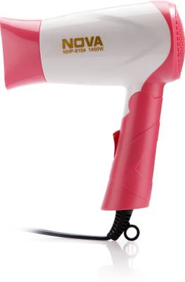 Nova Silky Shine 1400 w Hot and cold Foldable NHP 8104 Hair Dryer (PINK) 