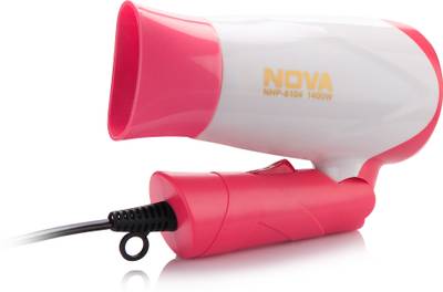 Nova Silky Shine 1400 w Hot and cold Foldable NHP 8104 Hair Dryer (PINK) 