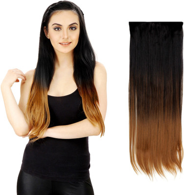 Out Of Box Black Gold Heighted at bottom Straight Synthetic Hair Extension