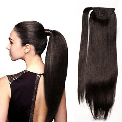 

Majik Best Quality Human Wrap Around Ponytail 120 grams 28 inches Dark Brown Hair Extension