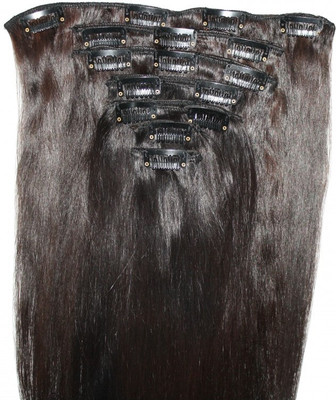 

Krome #3CHCBRN Full Head Remy Bleached Stitched Human Extensions 14 Inches Hair Extension