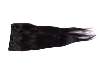 

Krome Elegant Natural Black 4 Clips 50 Grams Remy Thinned Stitched Human Extensions 26 Inches Hair Extension