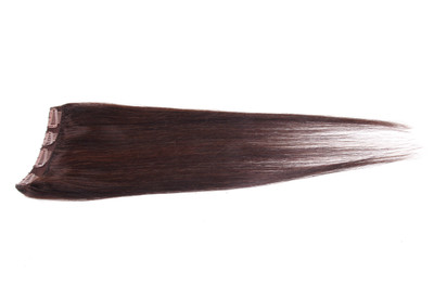 

Krome Elegant Brown 4 Clip Remy Bleached Stitched Human Extensions 20 Inches Hair Extension