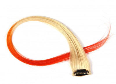 

Krome Neon Orange Single Remy Bleached Stitched Human Extensions 16 Inches Hair Extension