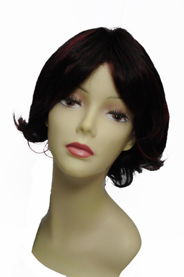 

Wig-O-Mania Terri Japanese Fibre Wig Natural Black with Burgandy Hair Extension