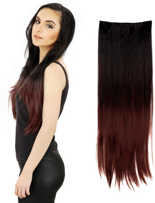 

Out Of Box Black Burgundy Heighted at bottom Straight Synthetic Hair Extension