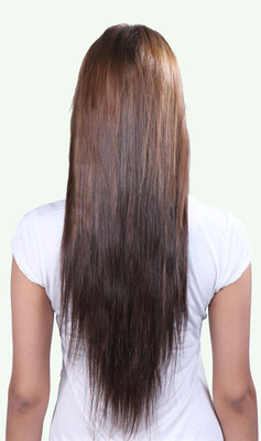 

Krome #4 Chocolate Brown Full Head 220 Grams Remy Bleached Stitched Human Extensions 18 Inches Hair Extension