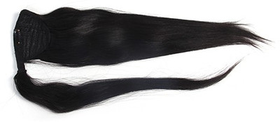 

Krome Natural Black Wrap Around Ponytail 100 Grams Remy Thinned Stitched Human Extensions 18 Inches Hair Extension