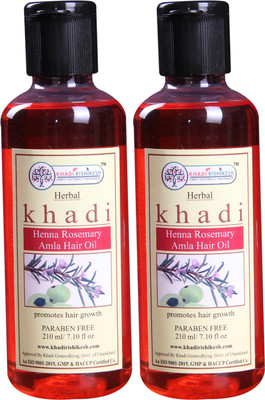 

Khadi Rishikesh Herbal Henna Rosemary Amla Pack of 2 Each - Hair Oil(210 ml)