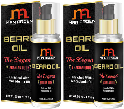 

Man Arden Beard & Mustache Oil - (Arabian Oudh) The Legend - With Macademia Oil (Pack Of 2) Hair Oil(50 ml)