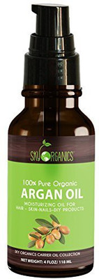 

Sky Organics Organics Best Moroccan Argan Oil By Sky Organics: Unrefined, 100% Pure, Cold-pressed, Organic Argan Oil From Morocco Moisturizing & Healing, for Dry Skin, Hair Conditioning, 4 oz Hair Oil(118.28 ml)