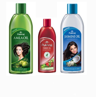 Buy Pukhraj Amla, Thanda and Jasmine Hair Oil(500 ml) on Flipkart ...