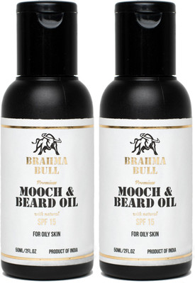 

Brahma Bull Mooch & Beard for Oily Skin (Set of 2) Hair Oil(100 ml)