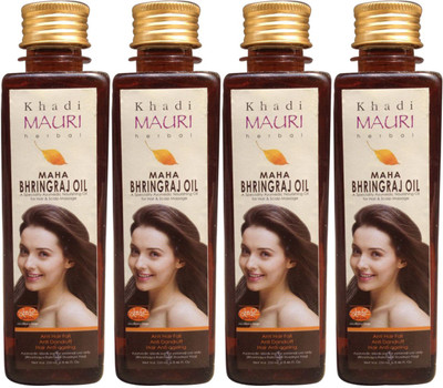 

Khadi Mauri Maha Bhringraj Pack of 4 Herbal Ayurvedic 250 ml each Hair Oil(1000 ml)