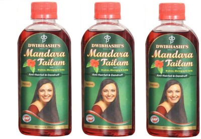 

Dwibhashi's Mandara Tailam Pack of 3 Hair Oil(200 ml)