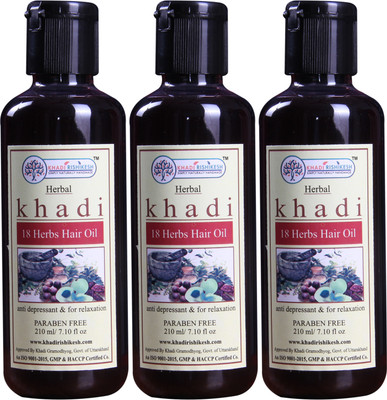 

Khadi Rishikesh Herbal 18 Herbs Pack of 3 Each - Hair Oil(210 ml)