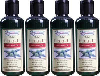 

Khadi Rishikesh Herbal Amla Pack of 4 Each - Hair Oil(210 ml)