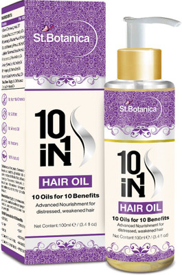 

St.Botanica 10 In 1 Hair Oil(Jojoba, Almond, Castor, Olive, Rosemary, Grapeseed & more) Hair Oil(100 ml)