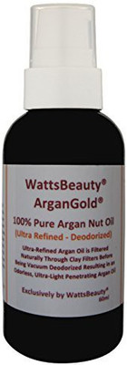 

Watts Beauty Watts Beauty Ultra ArganGold 100% Certified Pure Argan Oil - Multi-use for Face, Hair, Nails & Body - Naturally Clay Filtered and Vacuum Deodorized Argan Oil - Perfect for Frizz Free Hair, Dry, Dull or Aging Skin, Face Moisturizer, Dry Cuticl