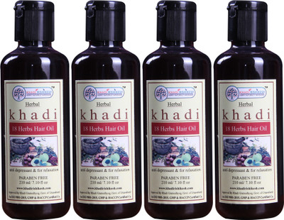 

Khadi Rishikesh Herbal 18 Herbs Pack of 4 Each - Hair Oil(210 ml)