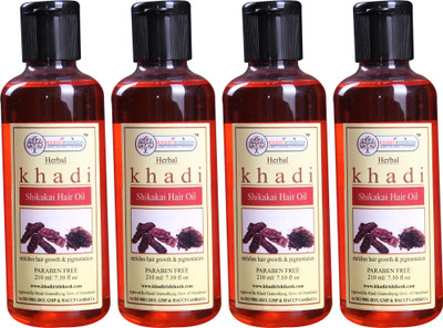 

Khadi Rishikesh Herbal Shikakai Pack of 4 Each - Hair Oil(210 ml)