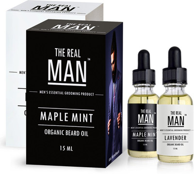 

The Real Man Beard & Mustache Maple Mint(15ml) & Lavender(15ml) Hair Oil(15 ml)
