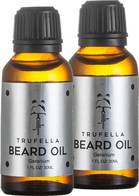 Trufella Beard Oil - Geranium - Twin Pack (60mL) Hair Oil(30 ml)