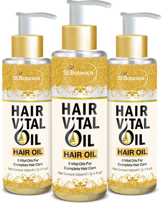 

St.Botanica Hair Vital Oil (With Olive, Castor, Almond, Jojoba, Rosemary, Tea Tree) (Pack of 3) Hair Oil(100 ml)