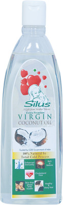 Silus Natural Virgin Coconut Oil Cold Processed Centrifuged Technology Pack of 3 Hair Oil(200 ml)