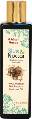 

Blue Nectar Briganantadi Herbal for Premature Greying Anti Dandruff Repair Regrowth Ayurvedic Hair Oil(200 ml)